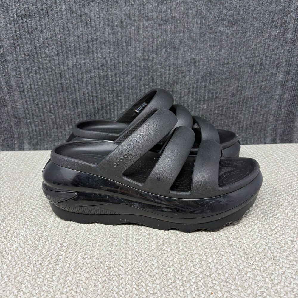 Crocs Mega Crush Triple Strap Sandals Black Chunky Platform Women’s Size 7